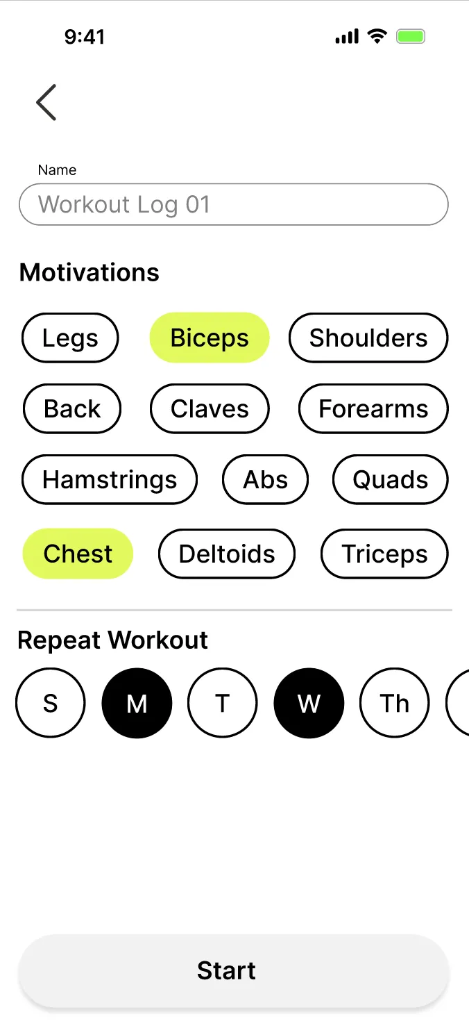 Workout builder flow step 2